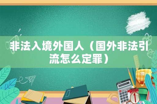 非法入境外國人（國外非法引流怎么定罪）