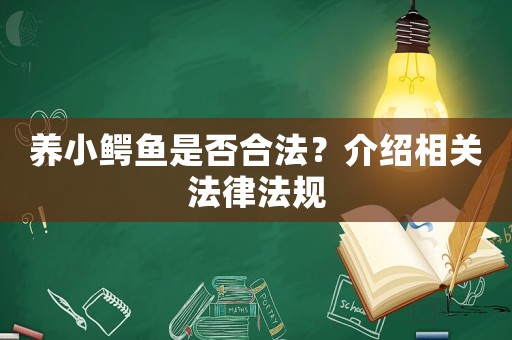 養(yǎng)小鱷魚是否合法？介紹相關法律法規(guī)