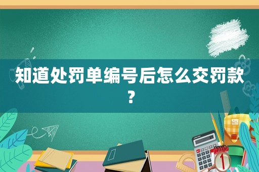 知道處罰單編號后怎么交罰款？