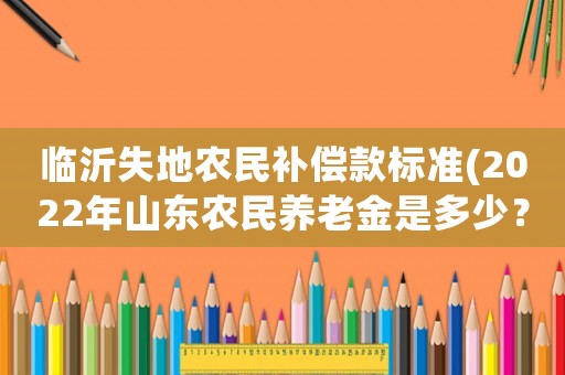 臨沂失地農(nóng)民補償款標(biāo)準(zhǔn)(2022年山東農(nóng)民養(yǎng)老金是多少？)