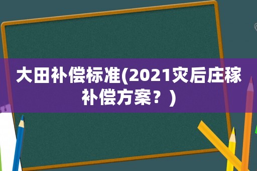 大田補(bǔ)償標(biāo)準(zhǔn)(2021災(zāi)后莊稼補(bǔ)償方案？)