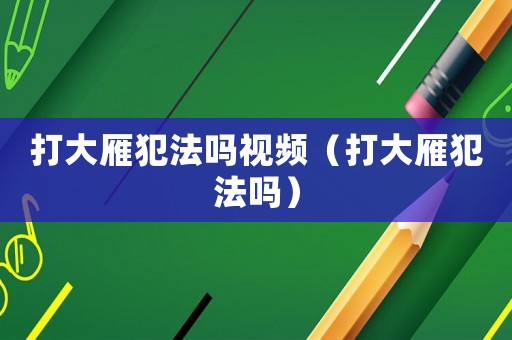 打大雁犯法嗎視頻（打大雁犯法嗎）