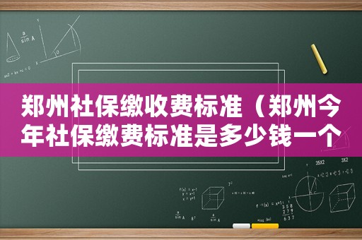鄭州社保繳收費標(biāo)準(zhǔn)（鄭州今年社保繳費標(biāo)準(zhǔn)是多少錢一個月）