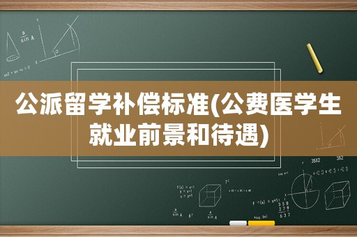 公派留學補償標準(公費醫(yī)學生就業(yè)前景和待遇)