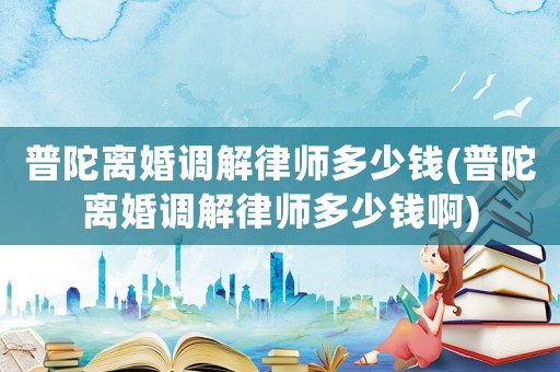 普陀離婚調(diào)解律師多少錢(普陀離婚調(diào)解律師多少錢啊)