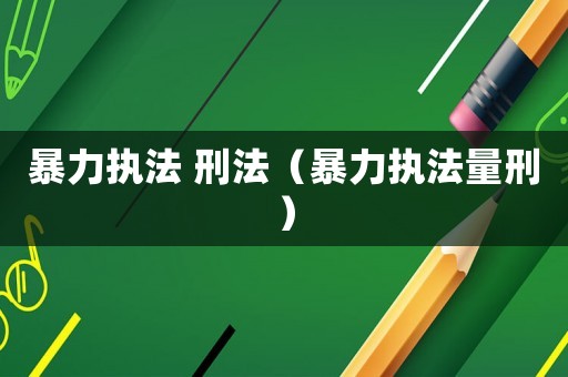 暴力執(zhí)法 刑法（暴力執(zhí)法量刑）