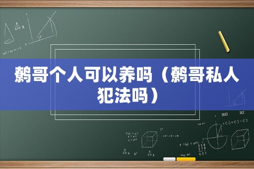 鷯哥個(gè)人可以養(yǎng)嗎（鷯哥私人犯法嗎）