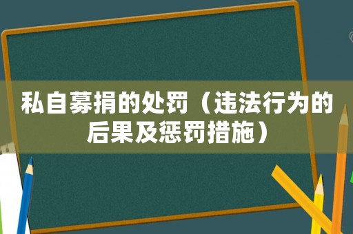 私自募捐的處罰（違法行為的后果及懲罰措施）