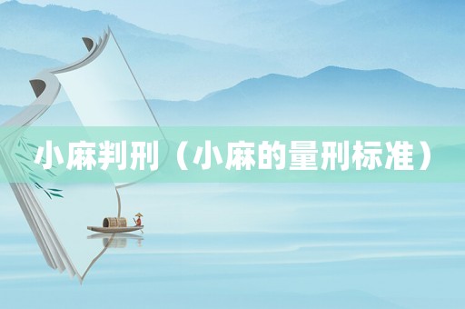 小麻判刑（小麻的量刑標準）