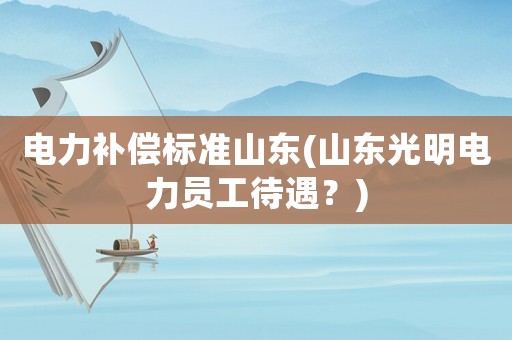 電力補償標準山東(山東光明電力員工待遇？)