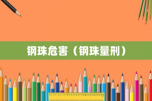 鋼珠危害（鋼珠量刑）