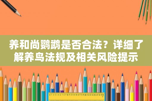 養(yǎng)和尚鸚鵡是否合法？詳細(xì)了解養(yǎng)鳥法規(guī)及相關(guān)風(fēng)險提示