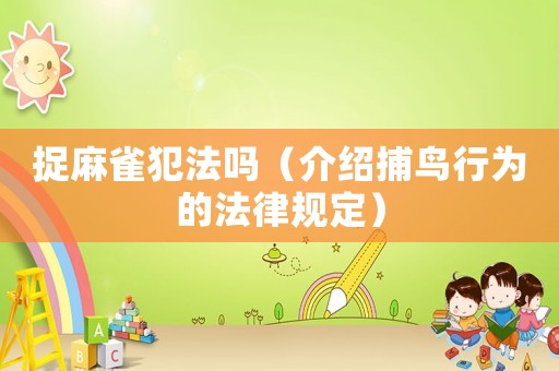 捉麻雀犯法嗎（介紹捕鳥(niǎo)行為的法律規(guī)定）