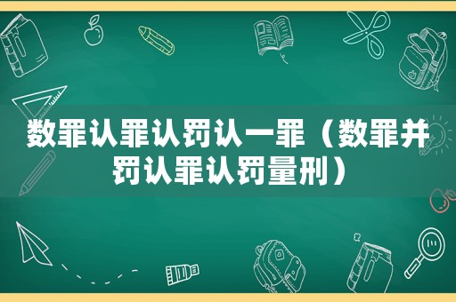 數(shù)罪認(rèn)罪認(rèn)罰認(rèn)一罪（數(shù)罪并罰認(rèn)罪認(rèn)罰量刑）
