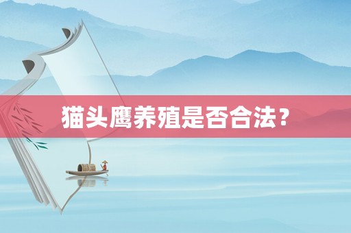 貓頭鷹養(yǎng)殖是否合法？