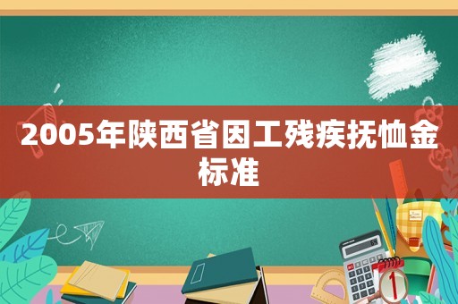 2005年陜西省因工殘疾撫恤金標(biāo)準(zhǔn)