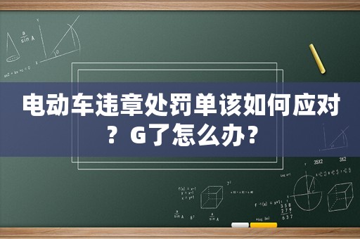 電動車違章處罰單該如何應(yīng)對？G了怎么辦？