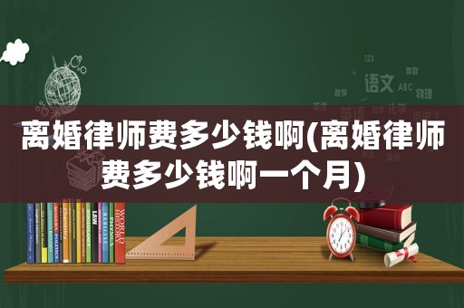 離婚律師費多少錢啊(離婚律師費多少錢啊一個月)