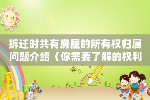 拆遷時共有房屋的所有權(quán)歸屬問題介紹（你需要了解的權(quán)利和義務(wù)）