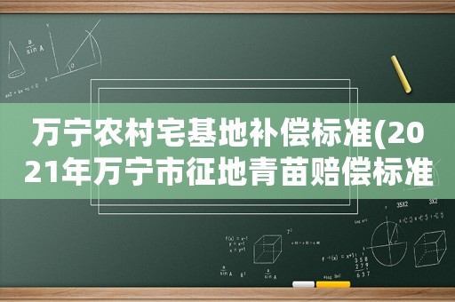萬寧農(nóng)村宅基地補償標(biāo)準(zhǔn)(2021年萬寧市征地青苗賠償標(biāo)準(zhǔn)？)