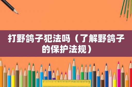 打野鴿子犯法嗎（了解野鴿子的保護法規(guī)）