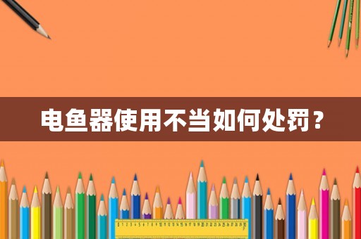 電魚器使用不當(dāng)如何處罰？
