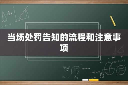 當(dāng)場(chǎng)處罰告知的流程和注意事項(xiàng)