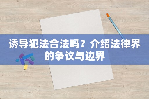 誘導(dǎo)犯法合法嗎？介紹法律界的爭議與邊界