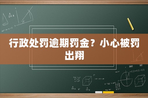 行政處罰逾期罰金？小心被罰出翔