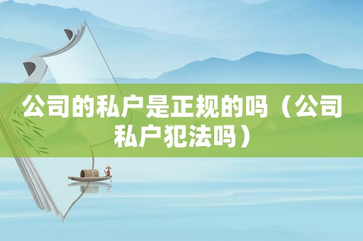 公司的私戶是正規(guī)的嗎（公司私戶犯法嗎）