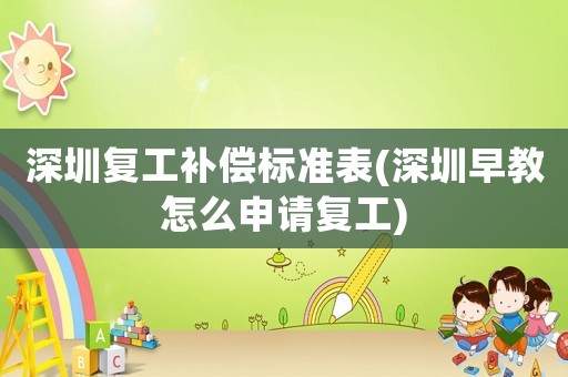 深圳復(fù)工補(bǔ)償標(biāo)準(zhǔn)表(深圳早教怎么申請復(fù)工)