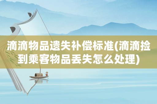 滴滴物品遺失補(bǔ)償標(biāo)準(zhǔn)(滴滴撿到乘客物品丟失怎么處理)