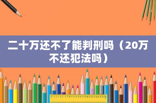 二十萬還不了能判刑嗎（20萬不還犯法嗎）