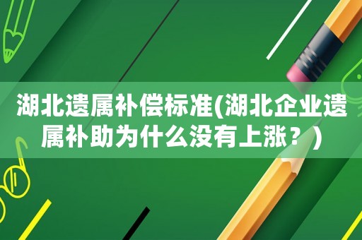 湖北遺屬補(bǔ)償標(biāo)準(zhǔn)(湖北企業(yè)遺屬補(bǔ)助為什么沒有上漲？)