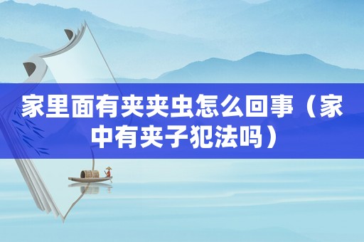 家里面有夾夾蟲怎么回事（家中有夾子犯法嗎）