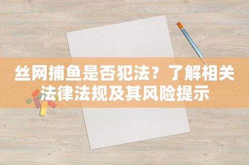 絲網(wǎng)捕魚(yú)是否犯法？了解相關(guān)法律法規(guī)及其風(fēng)險(xiǎn)提示