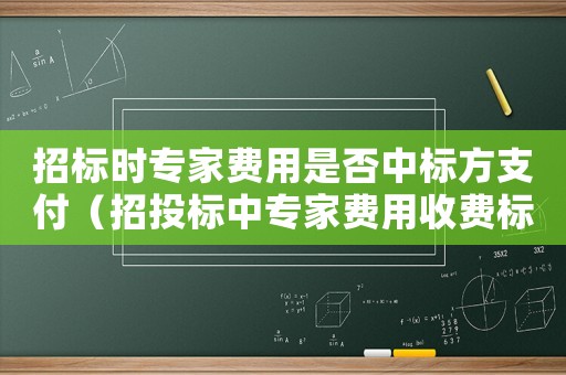 招標(biāo)時(shí)專家費(fèi)用是否中標(biāo)方支付（招投標(biāo)中專家費(fèi)用收費(fèi)標(biāo)準(zhǔn)）
