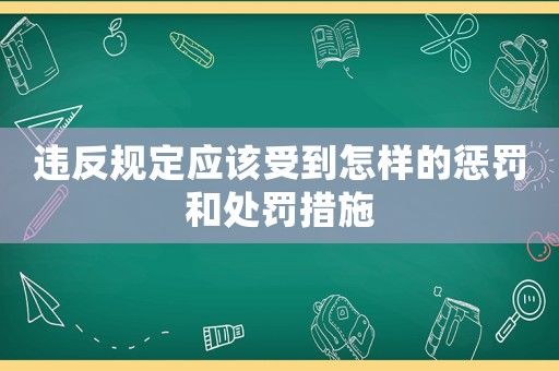 違反規(guī)定應該受到怎樣的懲罰和處罰措施