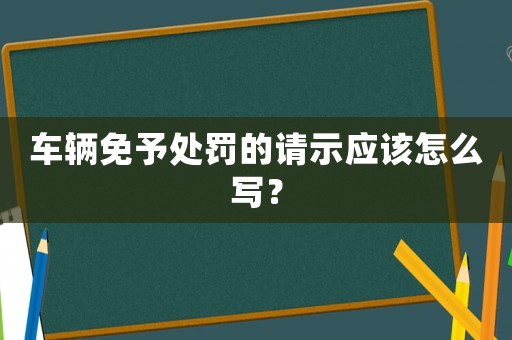 車輛免予處罰的請示應(yīng)該怎么寫？