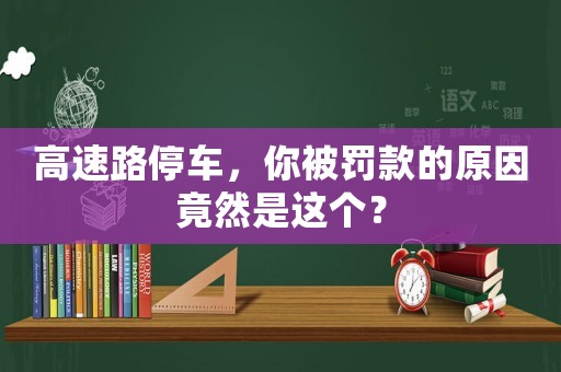 高速路停車，你被罰款的原因竟然是這個(gè)？