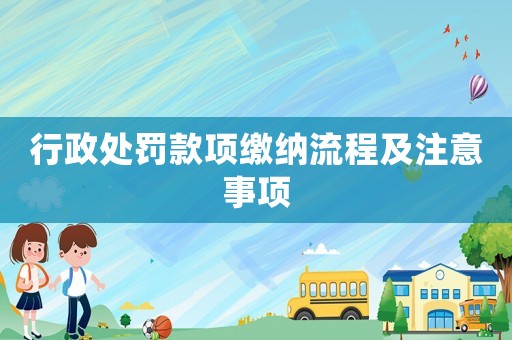 行政處罰款項(xiàng)繳納流程及注意事項(xiàng)
