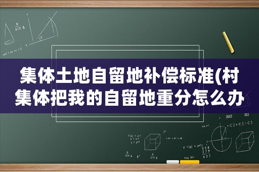 集體土地自留地補(bǔ)償標(biāo)準(zhǔn)(村集體把我的自留地重分怎么辦？)