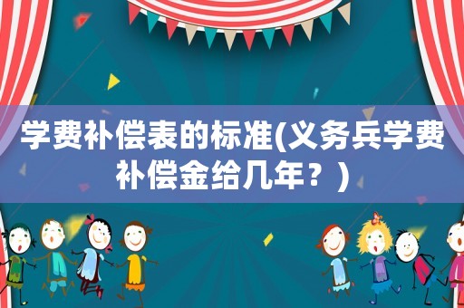 學(xué)費(fèi)補(bǔ)償表的標(biāo)準(zhǔn)(義務(wù)兵學(xué)費(fèi)補(bǔ)償金給幾年？)