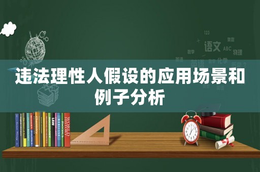違法理性人假設(shè)的應(yīng)用場(chǎng)景和例子分析