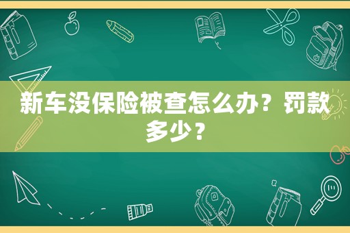 新車沒保險(xiǎn)被查怎么辦？罰款多少？