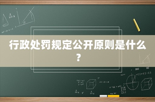 行政處罰規(guī)定公開原則是什么？