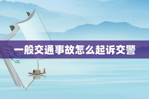 一般交通事故怎么起訴交警