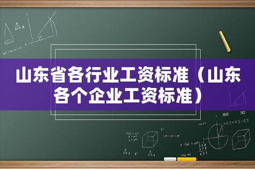 山東省各行業(yè)工資標準（山東各個企業(yè)工資標準）