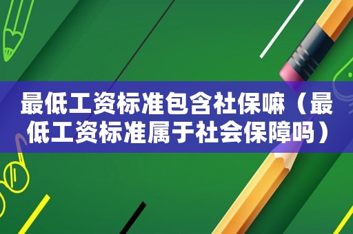 最低工資標(biāo)準(zhǔn)包含社保嘛（最低工資標(biāo)準(zhǔn)屬于社會(huì)保障嗎）