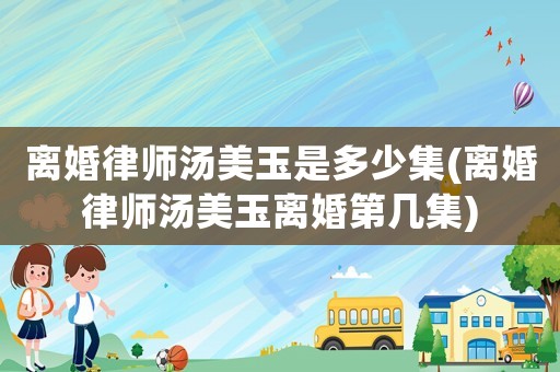 離婚律師湯美玉是多少集(離婚律師湯美玉離婚第幾集)